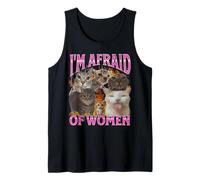 J'ai peur des femmes Funny Cat Meme Bootleg Graphic Débardeur