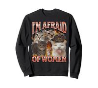 J'ai peur des femmes Funny Cat Meme Bootleg Graphic Sweatshirt