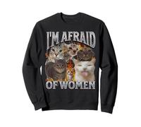 J'ai peur des femmes Funny Cat Meme Bootleg Graphic Sweatshirt
