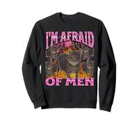 J'ai peur des hommes Funny Oia Oia Cat Meme Bootleg Graphic Sweatshirt