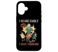 J'Ai Peur Facilement, J'Ai des Tout-Petits, Halloween, Une Jeune Maman effrayante Coque pour iPhone 16