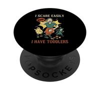 J'Ai Peur Facilement, J'Ai des Tout-Petits, Halloween, Une Jeune Maman effrayante PopSockets PopGrip Adhésif