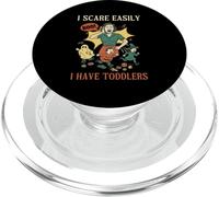 J'Ai Peur Facilement, J'Ai des Tout-Petits, Halloween, Une Jeune Maman effrayante PopSockets PopGrip pour MagSafe