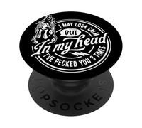 J'Ai Peut-être l'air Calme dans ma tête picorée PopSockets PopGrip Adhésif