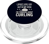 J'Ai Peut-être l'air d'écouter Thinking About Curling PopSockets PopGrip pour MagSafe