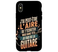 J'Ai Peut-Être L'Aire De T'Écouter Guitare Coque pour iPhone X/XS