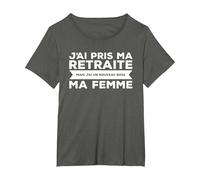 J'Ai Pris Ma Retraite Ma Femme Nouveau Boss T-Shirt, Femme Grandes Tailles, Asphalte, 6X