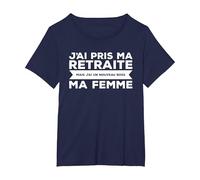 J'Ai Pris Ma Retraite Ma Femme Nouveau Boss T-Shirt, Femme Grandes Tailles, Bleu Marine, 1X