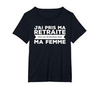 J'Ai Pris Ma Retraite Ma Femme Nouveau Boss T-Shirt, Femme Grandes Tailles, Noir, 6X