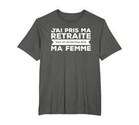 J'Ai Pris Ma Retraite Ma Femme Nouveau Boss T-Shirt, Homme Grandes Tailles, Asphalte, 3X Tall