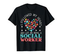J'Ai Suivi Mon cœur et Cela m'a amené à Devenir Assistante Sociale T-Shirt Graphique avec Valeur, Homme, Noir, XL