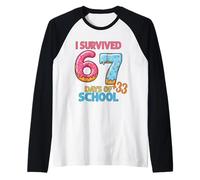 J'Ai survécu à 100 Jours d'école 67 + 33 Glaces Manche Raglan