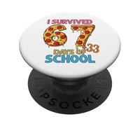 J'Ai survécu à 100 Jours d'école 67 + 33 Pizzas PopSockets PopGrip Adhésif
