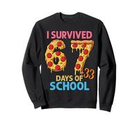 J'Ai survécu à 100 Jours d'école 67 + 33 Pizzas Sweatshirt