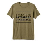 J'Ai survécu à 20 Ans de Mariage, 20e Anniversaire de Mariage T-Shirt Haut de Gamme