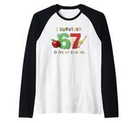 J'Ai survécu à 67 Jours d'école Un Enseignant étudiant drôle Manche Raglan
