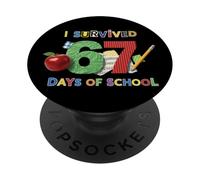 J'Ai survécu à 67 Jours d'école Un Enseignant étudiant drôle PopSockets PopGrip Adhésif
