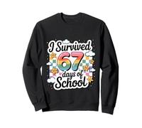 J'Ai survécu à 67 Jours d'école, Un mème Amusant pour Les Enseignants et Les étudiants Sweatshirt