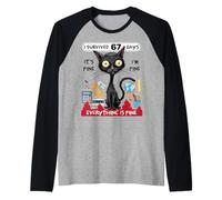 J'Ai survécu à 67 Jours : Funny Cat School Six Seven Meme Manche Raglan