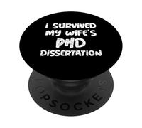J'Ai survécu à la thèse de doctorat de ma Femme pour Un Mari drôle PopSockets PopGrip Adhésif