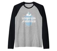 J'Ai Survécu À L'antarctique Continent Rétro Antarctique Manche Raglan