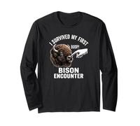 J'Ai survécu à ma première Rencontre avec Un Bison Boop Funny Manche Longue