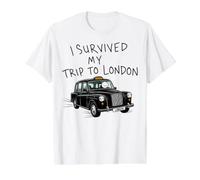 J'Ai survécu à Mon Voyage à Londres British Hackney Carriage T-Shirt Graphique avec Valeur, Homme, Blanc, S