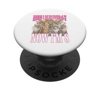 J'Ai survécu à Six Sept Maintenant J'Ai 8 Ans, 8e Anniversaire, 67 Chats mèmes PopSockets PopGrip Adhésif