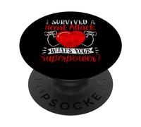 J'Ai survécu à Une Crise Cardiaque. Quel est Ton Super Pouvoir Cardiaque ? PopSockets PopGrip Adhésif