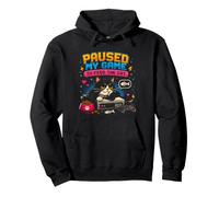 J'Ai Suspendu ma Partie pour Nourrir The Cat Gamer Cat Retro Sweat à Capuche