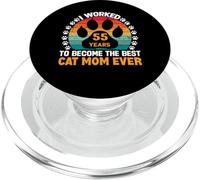 J'Ai travaillé 55 Ans pour être la Meilleure Maman pour Chats ! Maman Chat de 55 Ans PopSockets PopGrip pour MagSafe