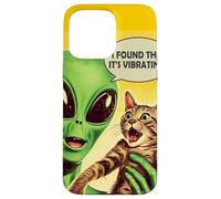 J'Ai trouvé Que c'était Un Chat Extraterrestre Vibrant Coque pour iPhone 15 Pro Max
