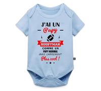 J'Ai Un Papy Rugbyman Cadeau Papy Rugby Body Manches Courtes Bébé Bio