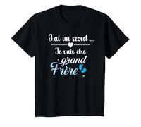 J'Ai Un Secret Je Vais être Grand Frère, Grand Frère 2026 T-Shirt, Enfant, Noir, 2 Ans