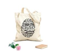 J'ai un œuf de Pâques en bonbon et un printemps en bonbons gélifiés avec des lettres de Pâques dessinées à la main. Sac en toile à fond renforcé tissu épais de 12 oz Utilise comme sac cadeau 35x40cm