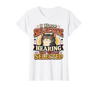 J'Ai Une Audition sélective, tu n'as Pas été sélectionné, Chat T-Shirt Graphique avec Valeur, Femme, Blanc, S