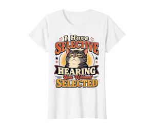 J'Ai Une Audition sélective, tu n'as Pas été sélectionné, Chat T-Shirt Graphique avec Valeur, Femme, Blanc, L