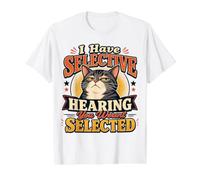 J'Ai Une Audition sélective, tu n'as Pas été sélectionné, Chat T-Shirt Graphique avec Valeur, Homme, Blanc, M