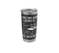 J'ai une fois de plus décidé d'être difficile - Fun Attitude Cat Gobelet isotherme en acier inoxydable double paroi