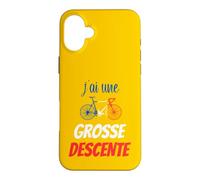 J'Ai Une Grosse Descente Humour Vélo France Alcool Apéro Coque pour iPhone 16 Plus