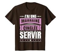 J'Ai Une Marraine cinglée | Femmes Filleule Marraine T-Shirt, Enfant, Marron, 12 Ans
