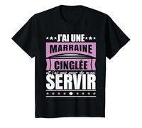 J'Ai Une Marraine cinglée | Femmes Filleule Marraine T-Shirt, Enfant, Noir, 2 Ans
