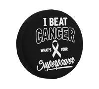 J'Ai Vaincu Le Cancer Quel Est Ton Super Pouvoir ? Housse Roue De Secours Housse Pneu De Rechange Antipoussière Housse De Pneu De Secours Universelle pour Auto Remorque SUV Camion 17inch