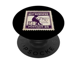 J'Ai vécu Partout mais Nulle Part Map World Traveler PopSockets PopGrip Adhésif