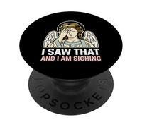 J'Ai vu ça et Je soupire Sarcastic Angel PopSockets PopGrip Adhésif