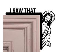 J'ai vu ce coin de porte - Décoration créative de porte et de cadre de fenêtre en bois, I Saw That Jésus-Christian Home Door Frame Christian Church Décoration de porte intérieure