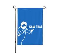 J'ai vu ce drapeau de jardin drôle avec Jésus, Dieu chrétien et la croix du Christ (édition limitée 2024), double format 71 x 102 cm, pour la décoration extérieure de la maison.