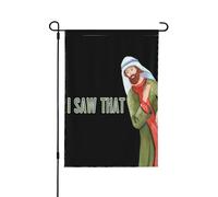 J'ai vu ce drapeau de jardin drôle avec Jésus, Dieu, Christ et croix (édition limitée 2024), double format (32 x 46 cm), décoration extérieure pour la maison ou le jardin.