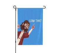 J'ai vu ce drapeau de jardin drôle avec Jésus, Dieu, Christ et croix (édition limitée 2024), double format (32 x 46 cm), décoration extérieure pour la maison ou le jardin.