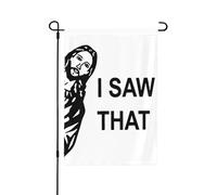 J'ai vu ce drapeau de jardin drôle avec Jésus, Dieu, Christ et croix (édition limitée 2024), double format (32 x 46 cm), décoration extérieure pour la maison ou le jardin.